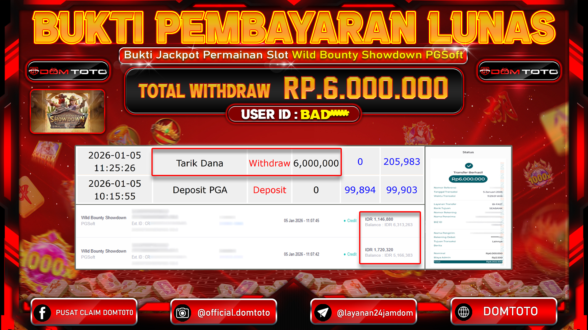 JACKPOT SLOT Wild Bounty Showdown PGSoft 5 JANUARI 2026